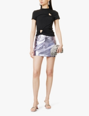 AMY LYNN: Bowie heart-shape cut-out stretch-woven top