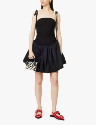 Amy Lynn Alexa Shoulder Tie Mini Dress In Black In Black