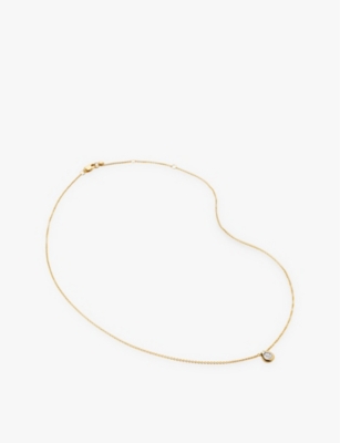 Monica Vinader Womens Solitaire Pear 18ct Yellow Gold-plated Vermeil Sterling-silver And 0.06ct Lab-grown Diamond N In Yellow Gold