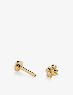 MONICA VINADER: Clover 14ct solid-gold single labret earring