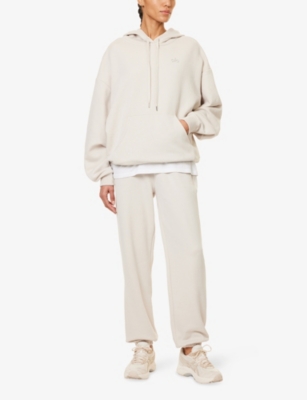 ALO YOGA: Accolade 3D-logo straight-leg cotton-blend jersey jogging bottoms