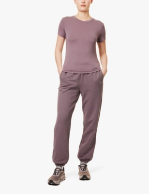 ALO YOGA: Accolade 3D-logo straight-leg cotton-blend jersey jogging bottoms