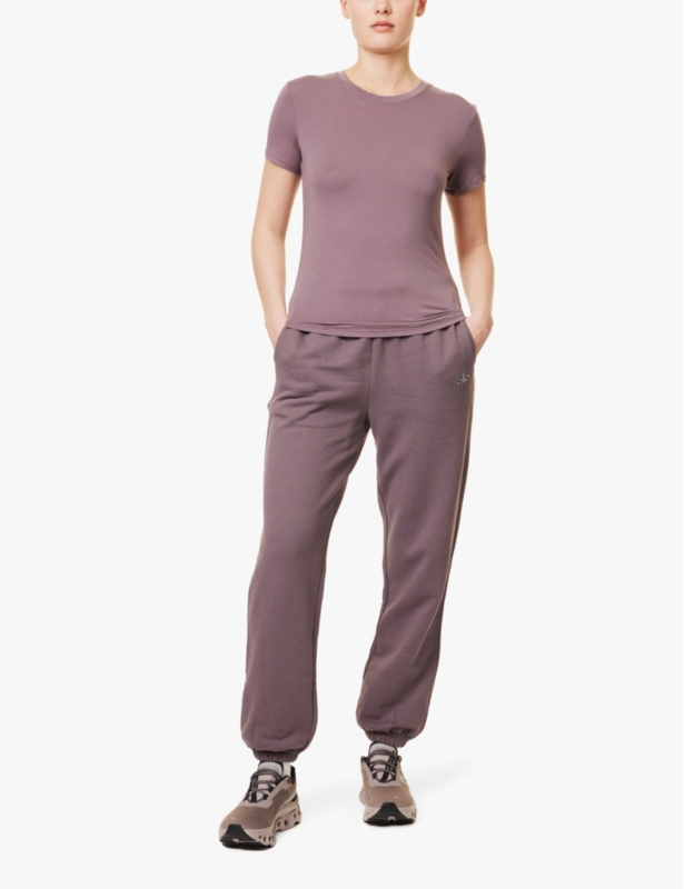 Accolade 3D-logo straight-leg cotton-blend jersey jogging bottoms