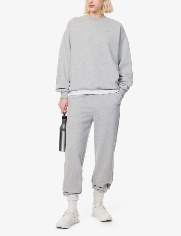 Accolade 3D-logo straight-leg cotton-blend jersey jogging bottoms