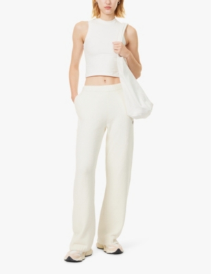 THE COUTURE CLUB: Fluffy Emblem brand-embroidery straight-leg mid-rise knitted jogging bottoms