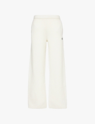 THE COUTURE CLUB: Fluffy Emblem brand-embroidery straight-leg mid-rise knitted jogging bottoms