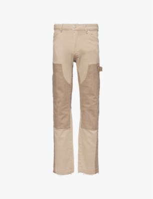 The Couture Club Mens  Straight-leg Relaxed-fit Stretch-cotton Carpenter Trousers In Beige