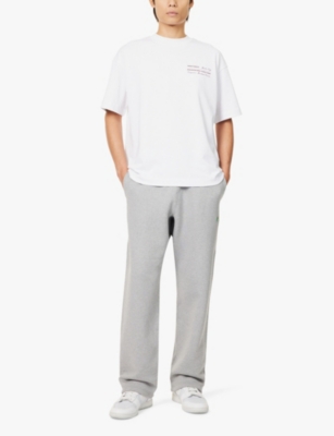 The Couture Club Mens White Mission Stat Brand-print Cotton-jersey T-shirt In White