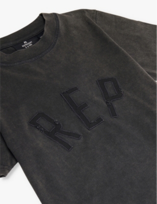 Shop Represent Logo-appliqué Cotton-jersey T-shirt 1-6 Years Vintage Black