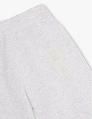 Shop Represent Logo-appliqué Cotton-jersey Jogging Bottoms 1-6 Y In Grey Marl