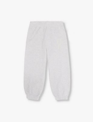 Shop Represent Logo-appliqué Cotton-jersey Jogging Bottoms 1-6 Y In Grey Marl