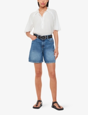 WHISTLES: Mia short-sleeve cotton shirt