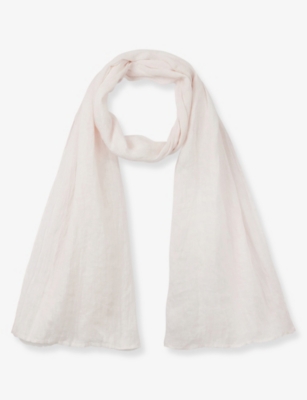 The White Company S Gauze Linen Scarf Baby Pink In Baby Pink