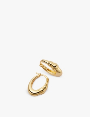 Astley Clarke Womens Yellow Gold Vermeil Aurora Oval 18ct Gold-plated Sterling-silver Hoop Earrings