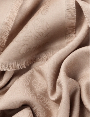 Cartier Womens Beige Panthère Graphique Wool, Cashmere And Silk-blend Scarf In Beige
