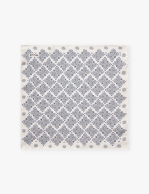 ETON: Floral silk pocket square