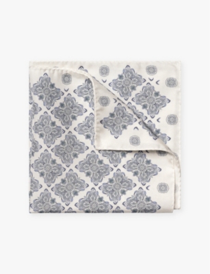 ETON: Floral silk pocket square