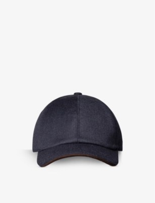 ETON: Contrast-piping brushed-texture stretch-wool baseball cap