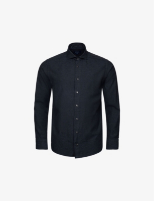 ETON: Long-Sleeved Flannel Contemporary-Fit Cotton Shirt