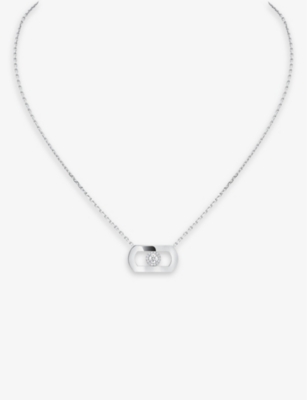 MESSIKA WHITE GOLD SO MOVE PAVÉ 18CT GOLD AND 0.65CT PENDANT NECKLAC 