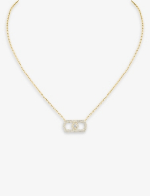 Shop Messika So Move Pavé 18ct Rose-gold And 0.65ct Pendant Necklace Yellow Gold