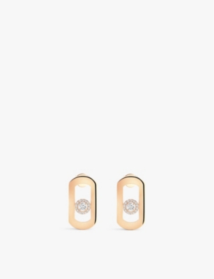 Shop Messika So Move 18ct Yellow-gold And 0.23ct Diamond Earrings In Pink Gold