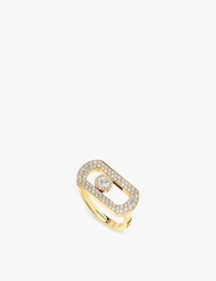 MESSIKA YELLOW GOLD SO MOVE PAVÉ 18CT GOLD AND 0.6CT DIAMOND RING 