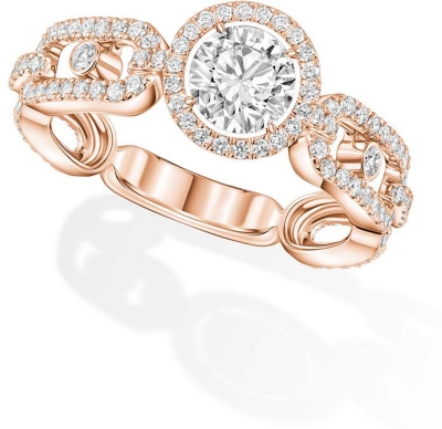 Messika Womens  Move Link 18ct Rose-gold And 0.30ct Brilliant-cut Diamond Ring