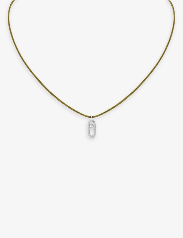 MESSIKA CARES Pavé 18ct white-gold and 0.09ct diamond cord necklace