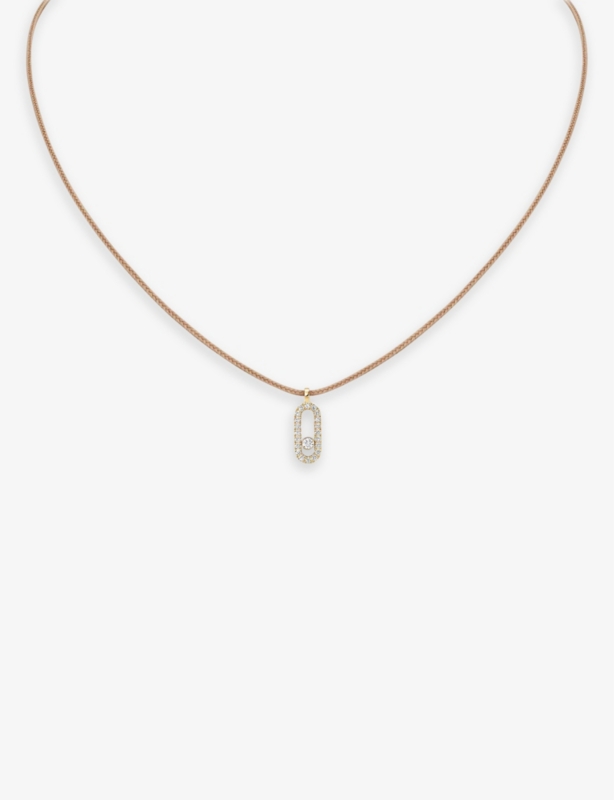 MESSIKA CARES Pavé 18ct white-gold and 0.09ct diamond cord necklace