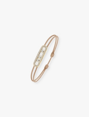 MESSIKA YELLOW GOLD MESSIKA CARES PAVÉ 18CT YELLOW-GOLD AND 0.26CT DIAMOND CORD BRACELET 