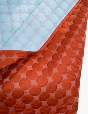 Hay Mega Dot Quilted Cotton Bed Cover In Brown