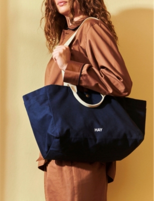 HAY: Brand-Embroidery Cotton Weekend Bag