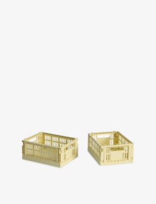 HAY: Colour Stackable Mini Plastic Crates Set of Two