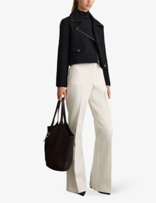 REISS: Arlow Cropped Wool-Blend Jacket
