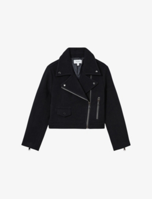 REISS: Arlow Cropped Wool-Blend Jacket