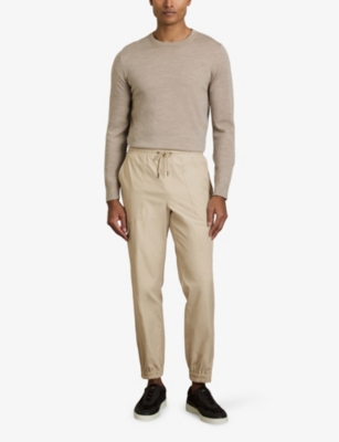 REISS: Hold patch-pocket tapered-leg stretch-jersey cargo trousers