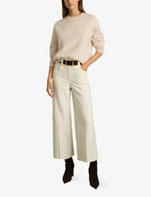 REISS: Myrtle wide-leg high-rise stretch-woven culottes