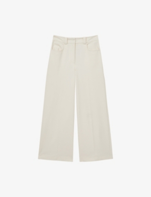 REISS: Myrtle wide-leg high-rise stretch-woven culottes