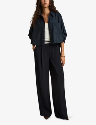 REISS: Abs Striped-Waistband  Woven Trousers