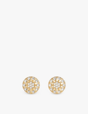 APM MONACO: Soleil 18ct yellow gold-plated metal alloy and zirconia stud earrings