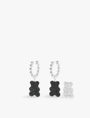 APM MONACO: Baby Mood Yummy Bear sterling-silver and cubic zirconia hoop earrings