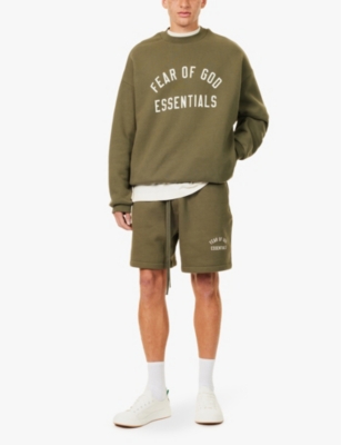 Essentials Cotton Blend Crewneck Sweatshirt In Military
