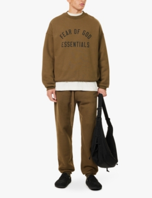 FEAR OF GOD ESSENTIALS: Relaxed-fit brand-print cotton-blend jersey sweatshirt