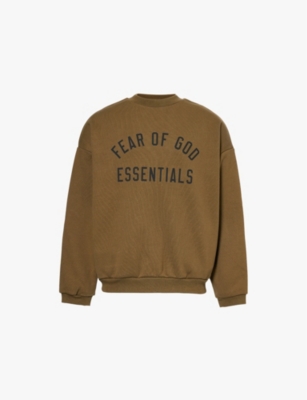 FEAR OF GOD ESSENTIALS: Relaxed-fit brand-print cotton-blend jersey sweatshirt
