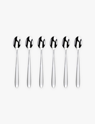 Arthur Price Stainless Steel Willow Stainless-steel Drink Spoons Set Of Six In Stainless Steel