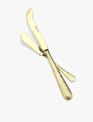ARTHUR PRICE: Champagne Avalon PVD-coated stainless-steel cheese and butter knife set