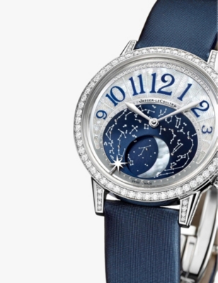 Shop Jaeger-lecoultre 3523490 Rendez-vous 18ct White-gold, Satin, Mother-of-pearl And 1.46ct Diamond Automatic Watch