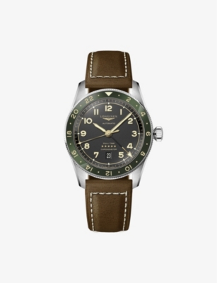 LONGINES: L3.812.4.63.2 Spirit Zulu Time stainless-steel automatic watch