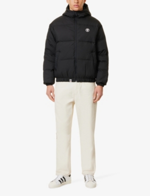 Logo-patch quilted down-fill shell jacket